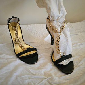 Gold Chain and Black Heels